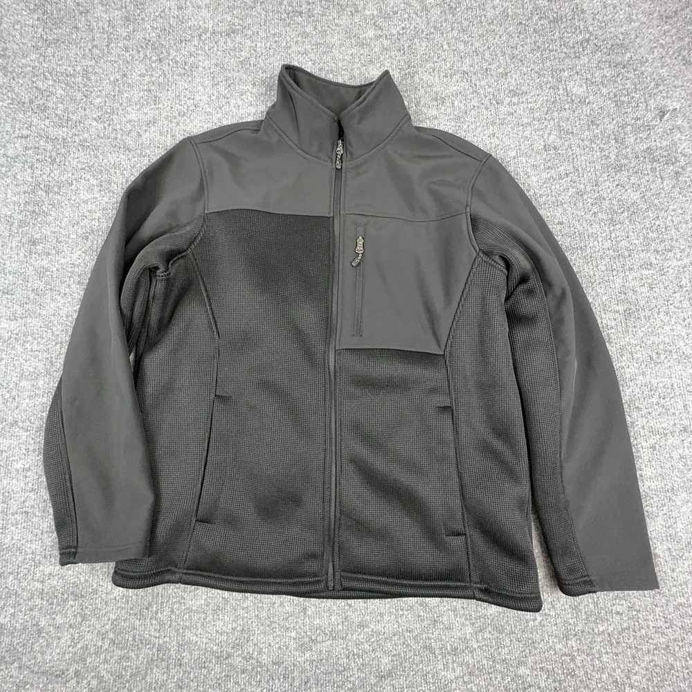 SwissTech Jacket Mens Large Black Softshell Full Zip Fleece Lined Coat SM47504Y